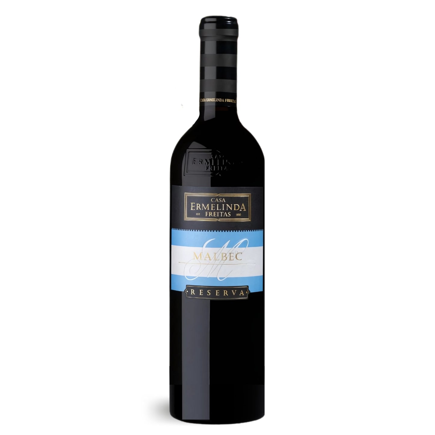 Weinflasche Malbec Reserva, Rptwein vom Weingut Ermelinda Freitas aus Portugal. Erhältlich im Onlineshop der Vinho Bar.