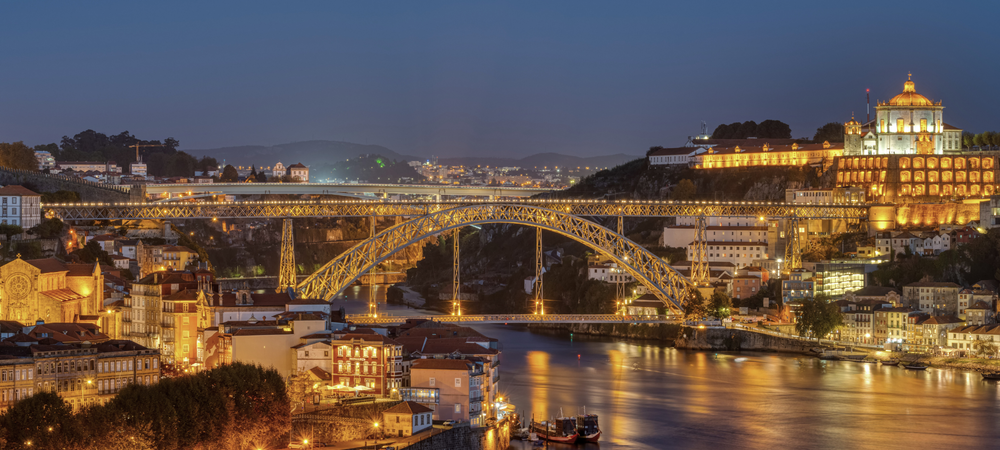 Porto bei Nacht, Bild vom Blogartikel der Vinho Bar in Wuppertal