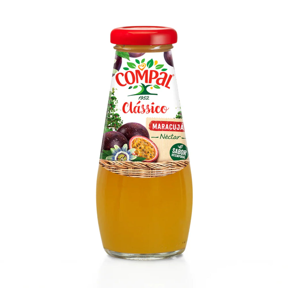 Compal Passionsfruchtnektar in 200-ml-Packung – portugiesischer Fruchtsaft mit exotisch-süßem Aroma und 25 % Maracujasaft