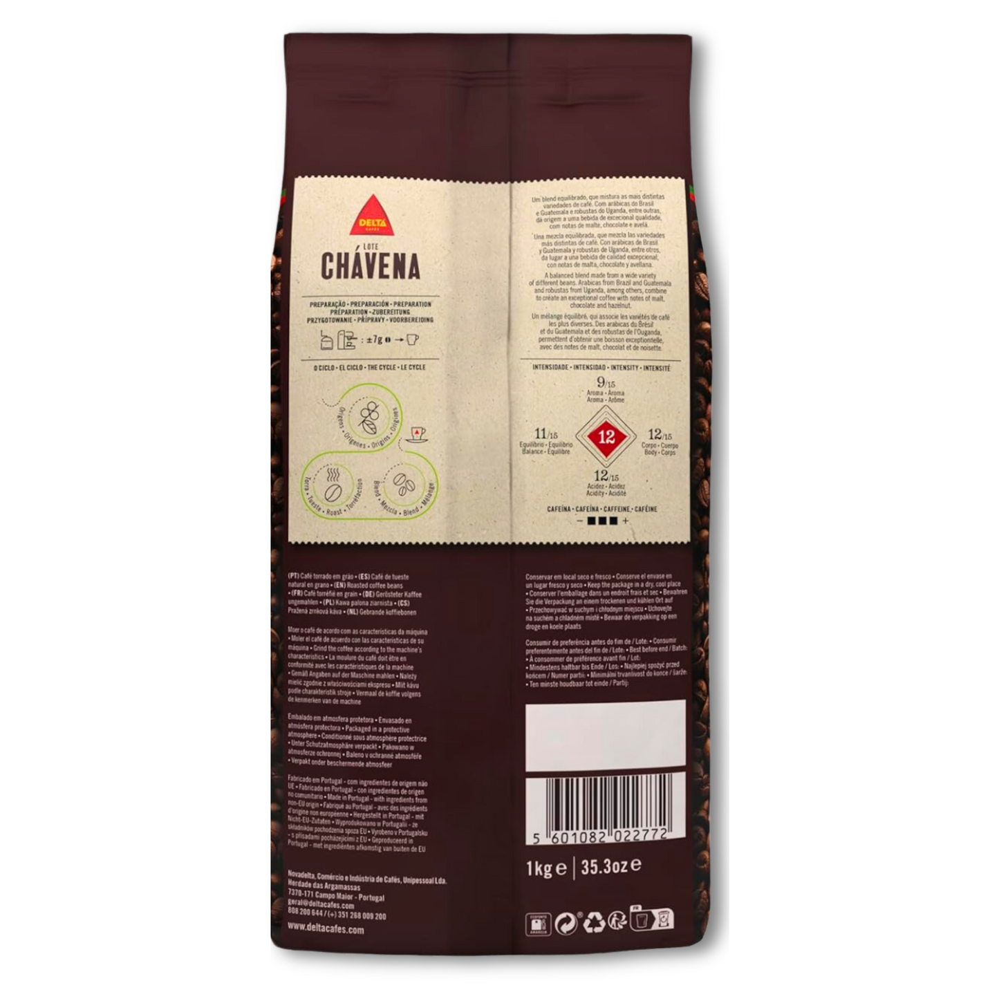 
                  
                    DELTA LOTE CHÁVENA - GANZE KAFFEEBOHNEN, Portugiesischer Kaffee, im Onlineshop von Vinho Bar.
                  
                