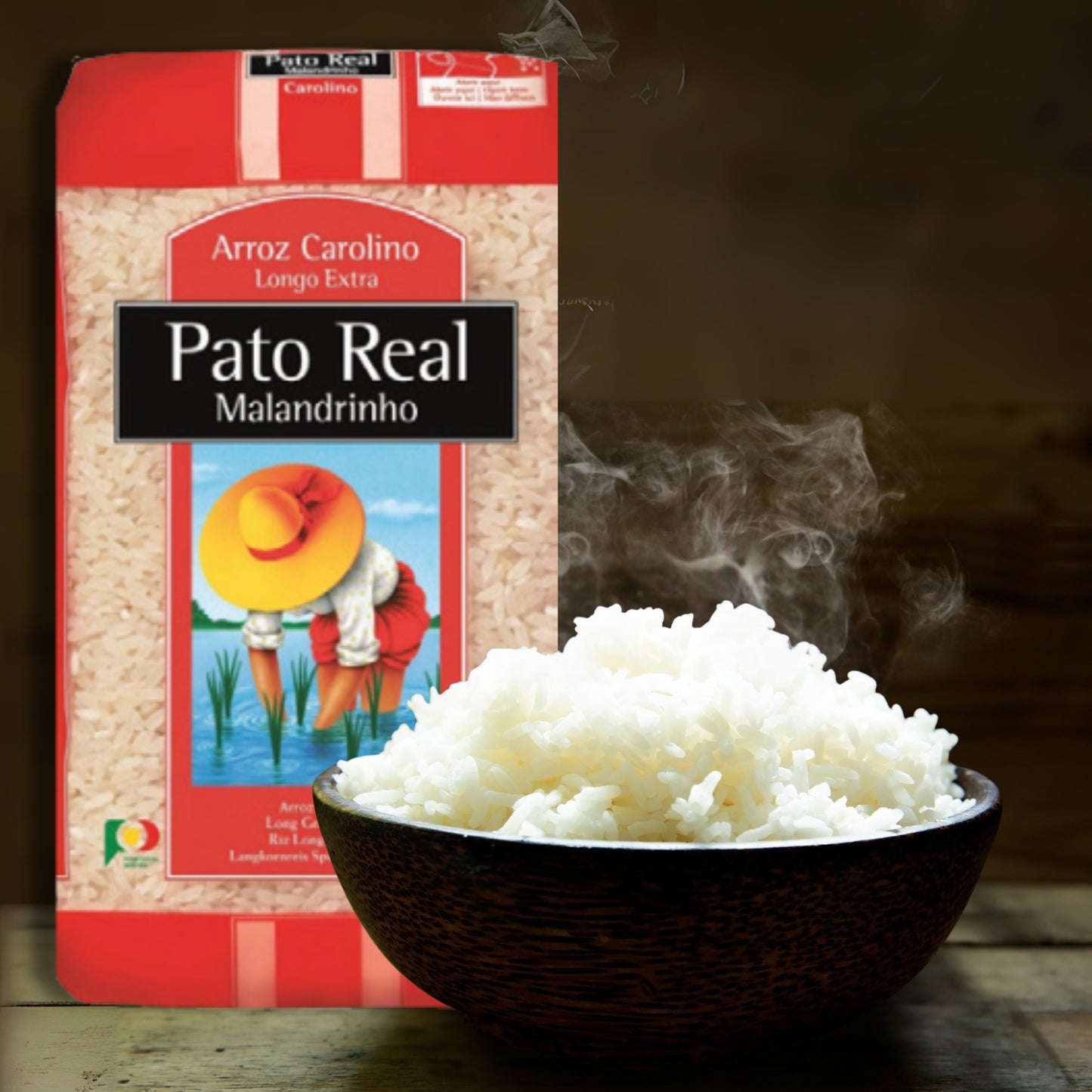 
                  
                    Packung Pato Real Arroz Carolino – portugiesischer Langkornreis, ideal für traditionelle Reisgerichte wie Arroz de Tomate oder Oktopusreis.
                  
                
