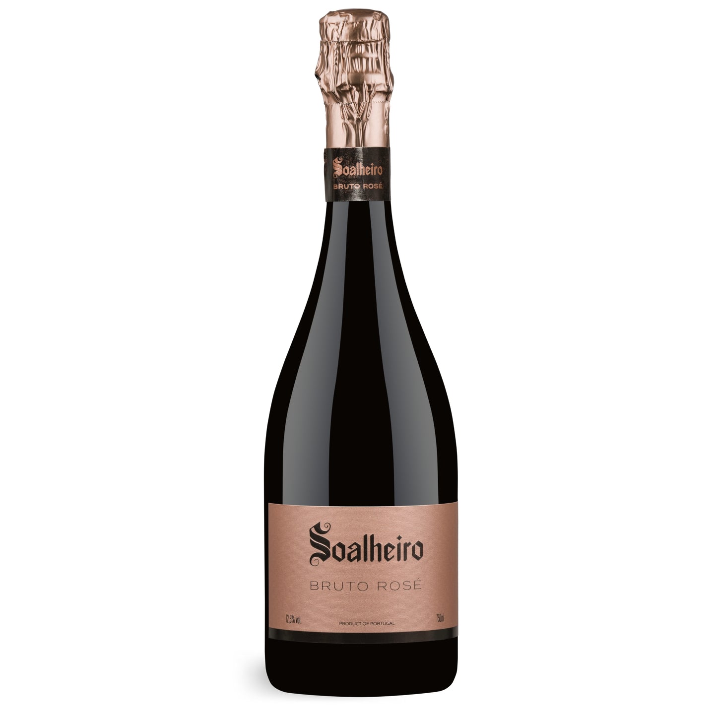 Eine Flasche Rosé Schaumwein / Sektflasche vom Weingut Quinta da Soalheiro aus der Region Vinho Verde, Minho IGP / Portugal. Erhältlich im Portugalweinversand VINHO BAR in Wuppertal.