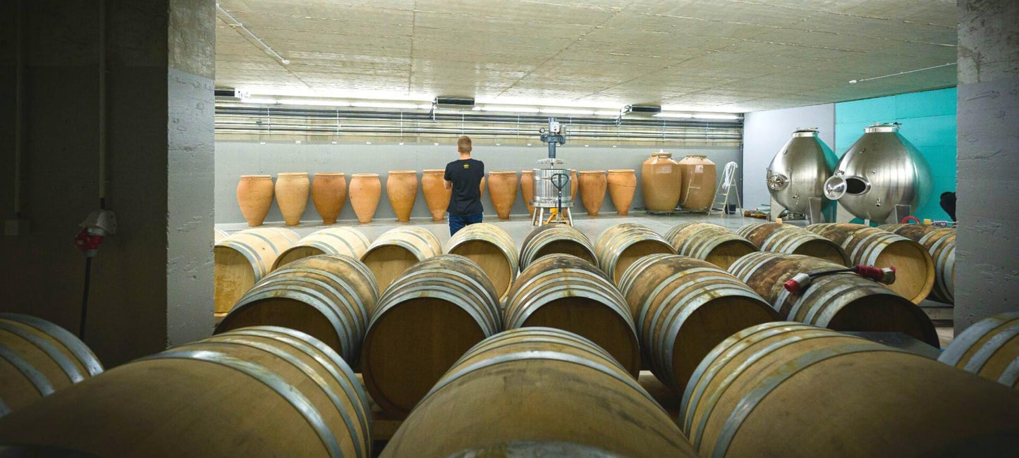 Blick in den Weinkeller des Weingutes Quinta da Soalheiro in der Region Vinho Verde, Mino, Lima Tal / Portugal. 